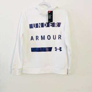 Under Armour Women's White Hoodie with Purple Accents